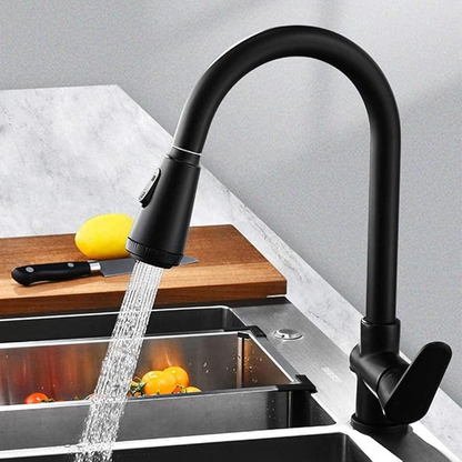 FlowEase | Kitchen Tap – Modern Design & Practical Pull-Out Spray Matte Black 16.93 × 9.25 in (43 x 23.5 cm) Kitchen Sink Faucets Decoluxe.co.uk