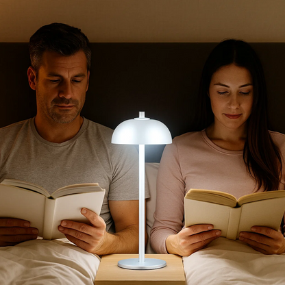 GlowEase | Wireless Table Lamp – Touch Control & 40H Battery Life White 12 x 4.7 x 3.9 in (30.48 × 11.94 × 9.91 cm) Table Lamps Decoluxe.co.uk