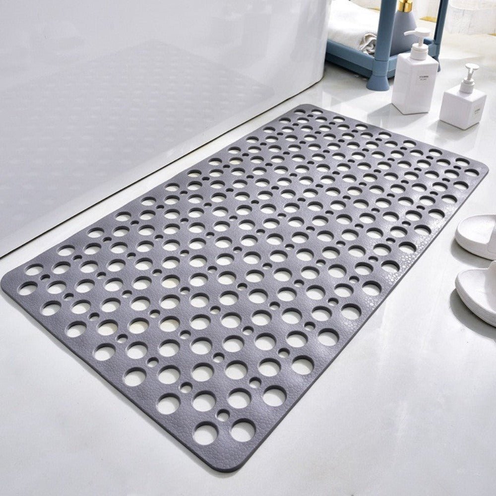 GripGuard | Non-Slip Shower Mat – Quick-Drainage & Bathroom Safety Grey Bath Mats & Rugs Decoluxe.co.uk