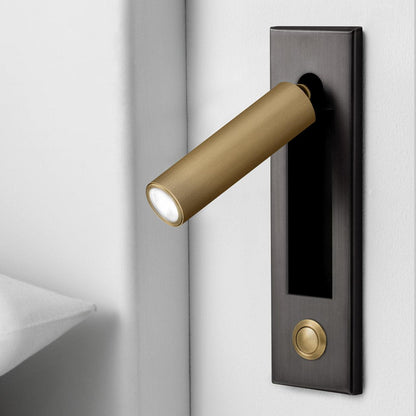 HaloEdge | Wall Sconce – Space-Saving Adjustable Bedside Lamp Matt Black+Bronze Dia 1.9 inch x 7 inch cylinder (5cm x H 17.8cm) Wall Light Fixtures Decoluxe.co.uk
