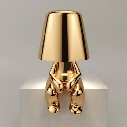 LumiHaven | LED Table Lamp – Customisable Modern Lighting Gold Seated 9.8 × 5.9 × 17.7 in (25 × 15 × 45 cm) Decoluxe.co.uk