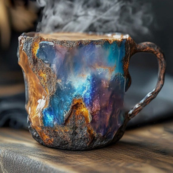 LumiStone | Crystal Mug – Artistic Handcrafted Design for Refined Taste Blue Ore 4.3 in tall × 3.1 in wide (11 × 8 cm) Mugs Decoluxe.co.uk
