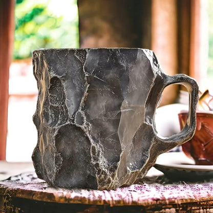 LumiStone | Crystal Mug – Artistic Handcrafted Design for Refined Taste Obsidian 4.3 in tall × 3.1 in wide (11 × 8 cm) Mugs Decoluxe.co.uk