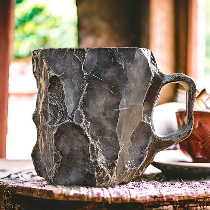 LumiStone | Crystal Mug – Artistic Handcrafted Design for Refined Taste Obsidian 4.3 in tall × 3.1 in wide (11 × 8 cm) Mugs Decoluxe.co.uk