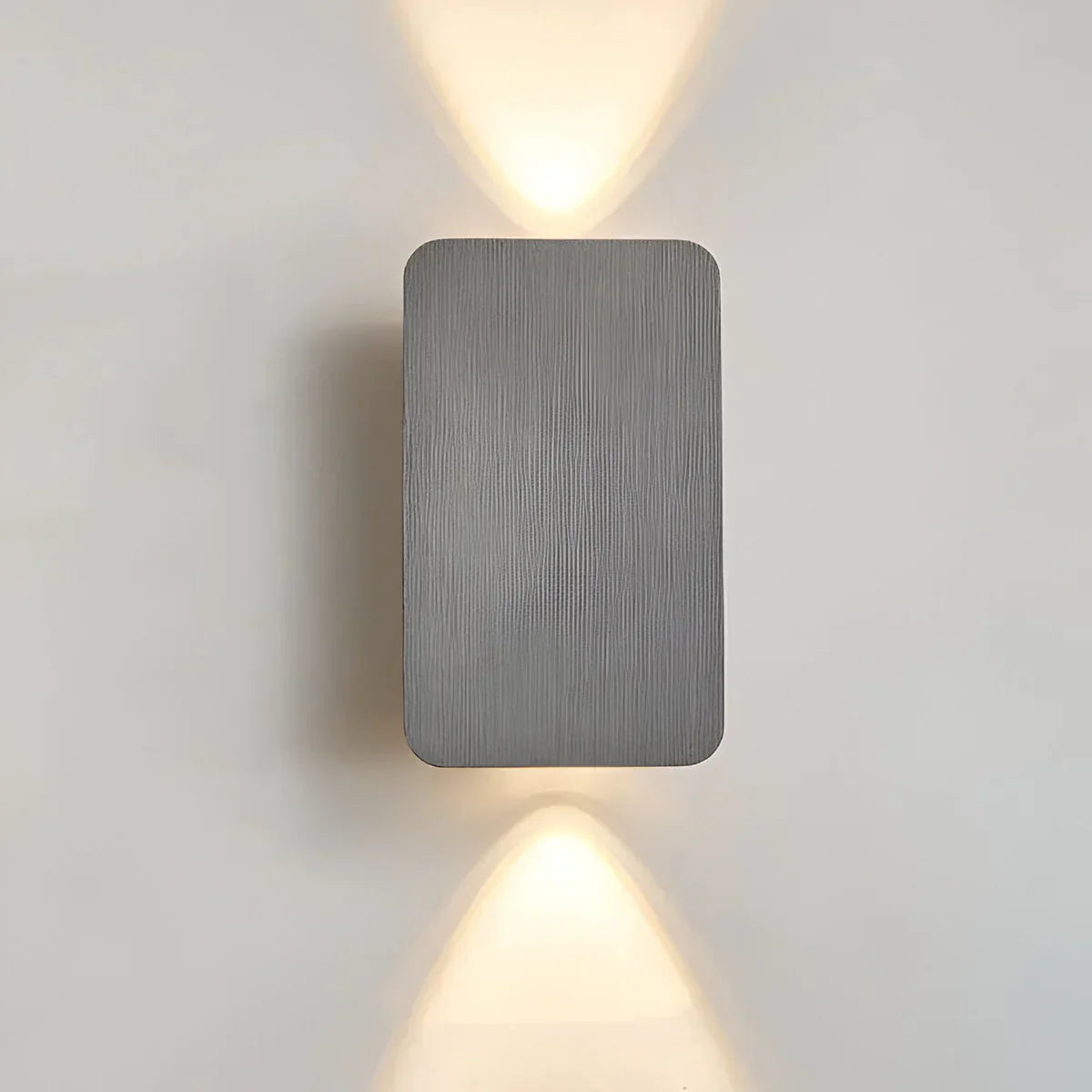 LustraBeam | LED Wall Light – Up & Down Minimalist Glow Grey 4.72 in × 7.87 in (12 cm × 20 cm) Decoluxe.co.uk