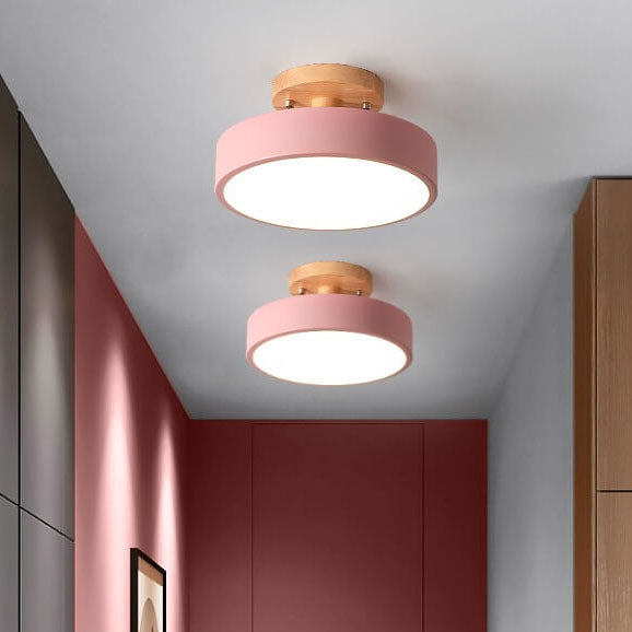 NordicAura | Wooden Ceiling Lamp – Energy-Saving Integrated LED Pink Ceiling Light Fixtures Decoluxe.co.uk