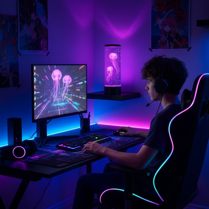 OceanGlow | LED Jellyfish Lamp – Calming Design & Stress Relief Lighting Table Lamps Decoluxe.co.uk