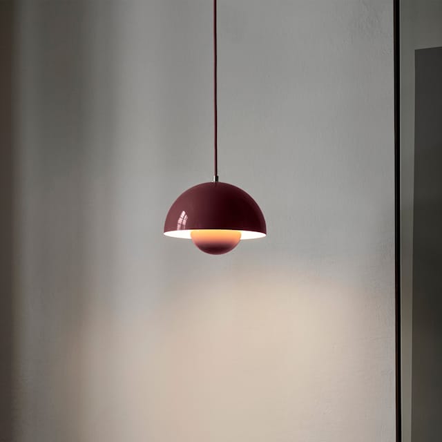 ScandiLuxe | LED Suspension – Adjustable Height & Soft Glow Wine Red 9 x 4 in (23 x 10 cm) Decoluxe.co.uk
