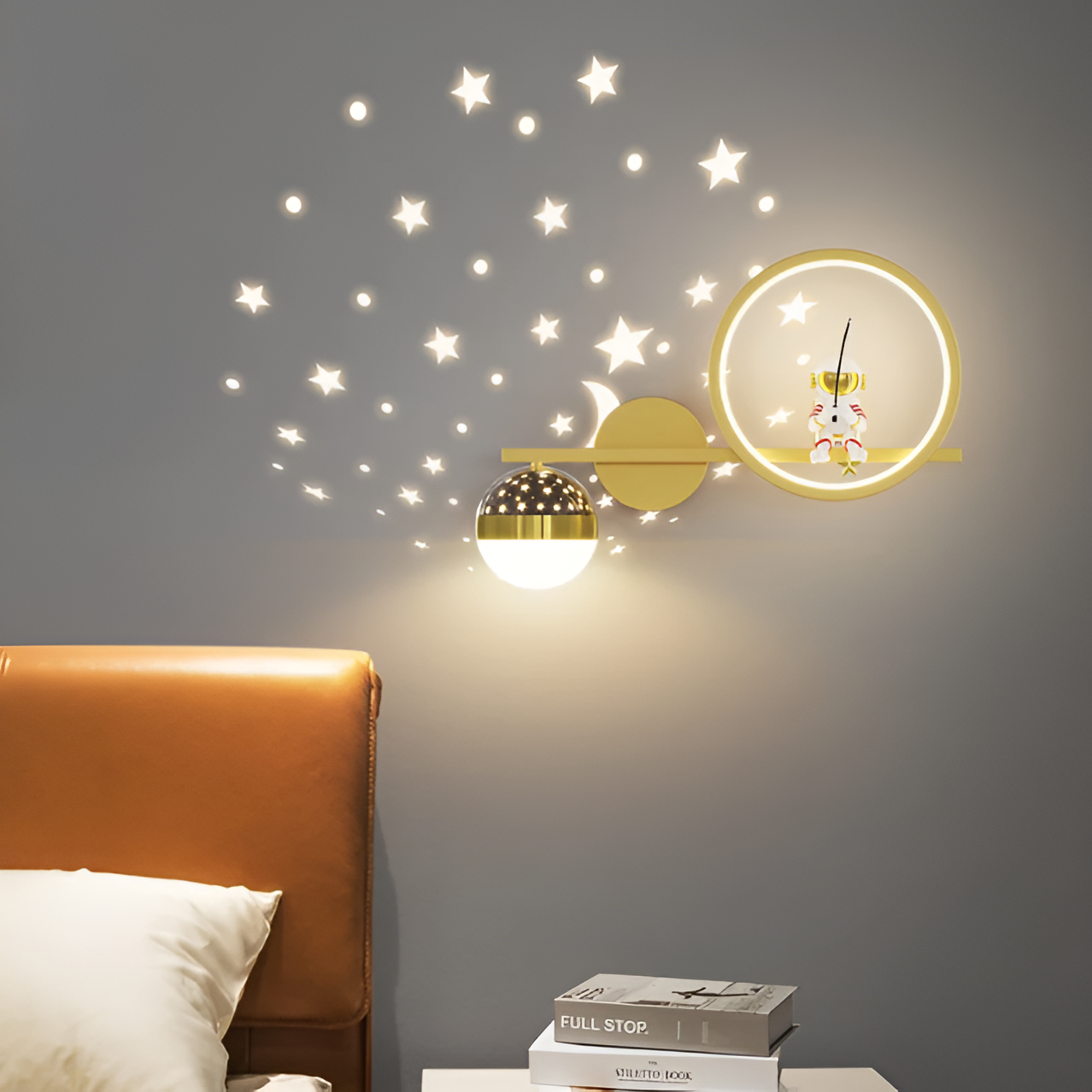 StarGlow | LED Wall Lamp – Constellation Projection for Kids Gold Astronaut 15.75 × 5.91 in (40 × 15 cm) Decoluxe.co.uk