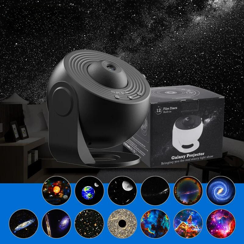 StarVista | LED Star Projector – 12-in-1 HD Galaxy Experience Black 4.33 in × 4.33 in × 4.33 in (11cm x 11cm x 11 cm) Night Lights & Ambient Lighting Decoluxe.co.uk