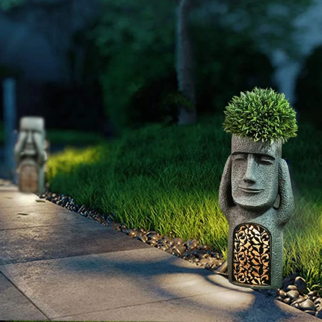 StoneGlow | Solar Garden Statue – Artistic Lighting with Cultural Charm Landscape Pathway Lighting Decoluxe.co.uk