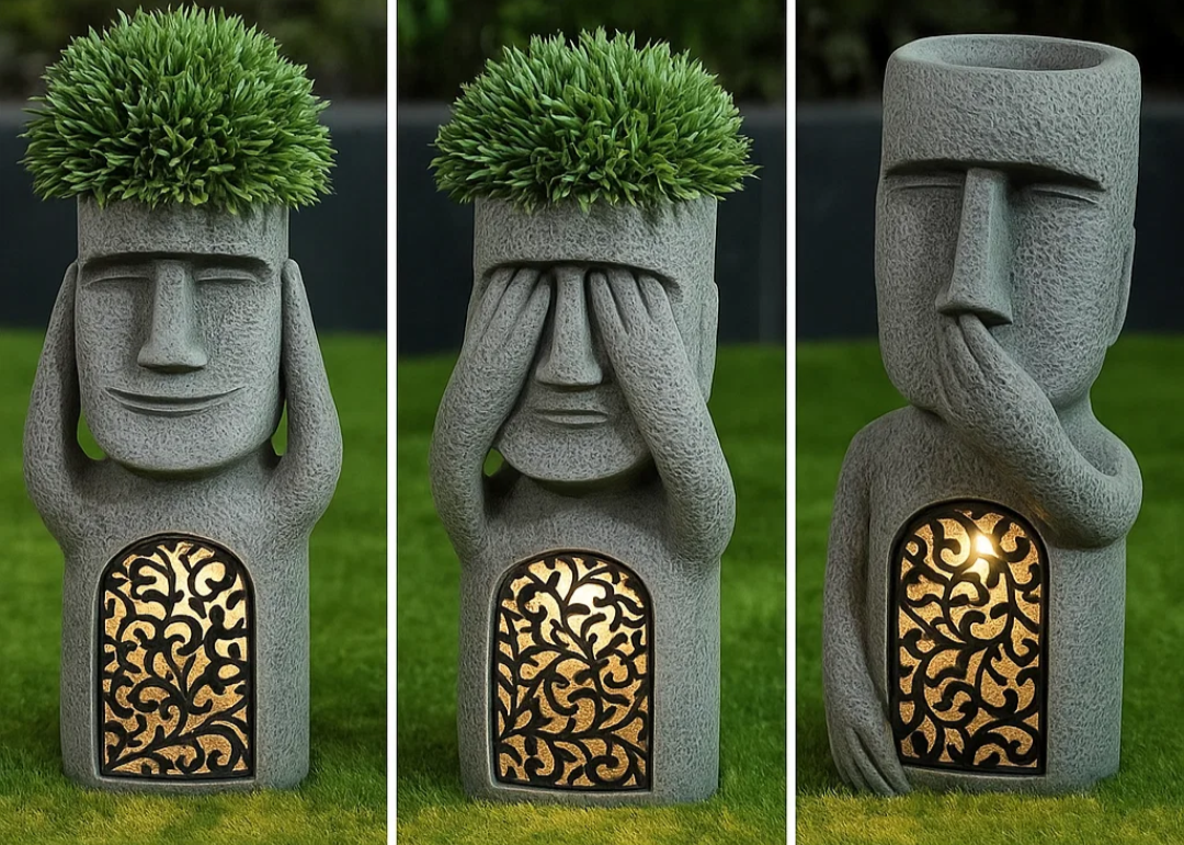 StoneGlow | Solar Garden Statue – Artistic Lighting with Cultural Charm Landscape Pathway Lighting Decoluxe.co.uk