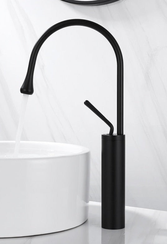 SwanFlow | Bathroom Tap – Elegant Swivel Design for Modern Interiors High Black 18.11 x 8.27 x 11.42 in x 7.28 x 2.17 in (46 x 21 x 29 x 18.5cm) Bathroom Sink Faucets Decoluxe.co.uk