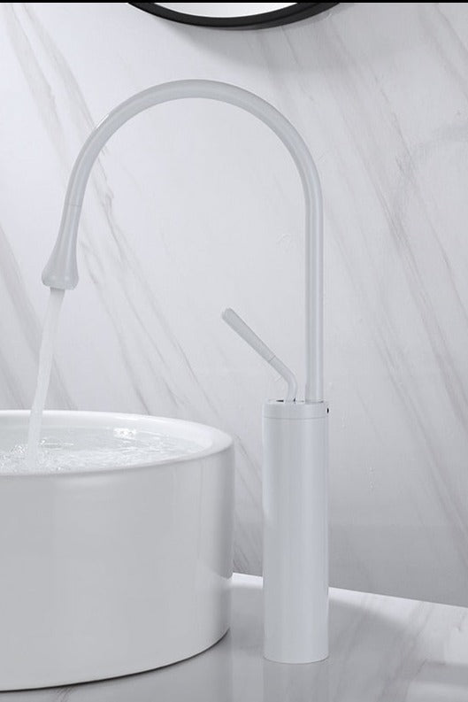SwanFlow | Bathroom Tap – Elegant Swivel Design for Modern Interiors High White 18.11 x 8.27 x 11.42 in x 7.28 x 2.17 in (46 x 21 x 29 x 18.5cm) Bathroom Sink Faucets Decoluxe.co.uk