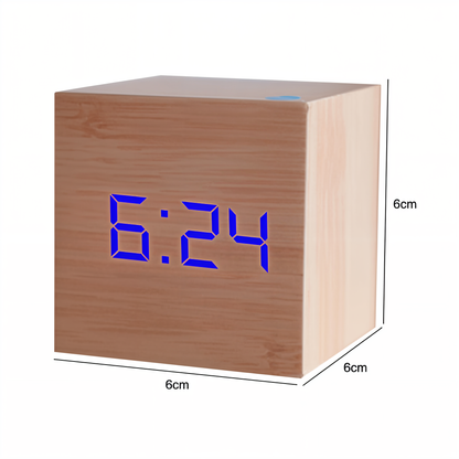 WoodTime | Alarm Clock – Elegant LED Display with Natural Wooden Design Decoluxe.co.uk